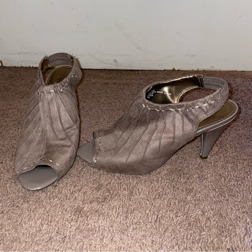 Cato Taupe Peep-Toe Heels